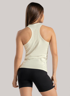 Blusa deportiva color marfil para mujer, marca BABALÚ, referencia 37513, vista trasera. Compra al por mayor en int.babalu.com.co en USD.