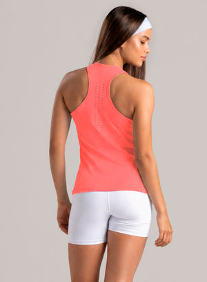 Blusa deportiva color rosado neon para mujer, marca BABALÚ, referencia 37513, vista trasera. Compra al por mayor en int.babalu.com.co en USD.