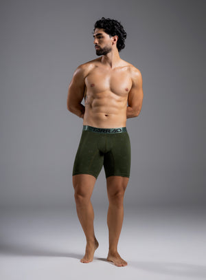 Boxer largo color verde para hombre, marca TARRAO, referencia 78531a, vista frontal. Compra al por mayor en int.babalu.com.co en USD.
