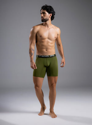 Boxer microfibra color verde para hombre, marca TARRAO, referencia 17001h, vista frontal. Compra al por mayor en int.babalu.com.co en USD.