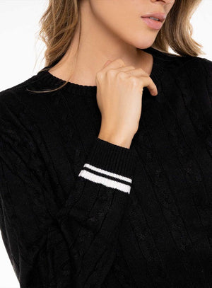 Buzo casual color negro para mujer, marca BABALÚ, referencia 112773, vista detalle. Compra al por mayor en int.babalu.com.co en USD.
