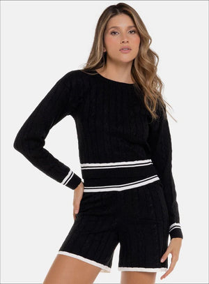 Buzo casual color negro para mujer, marca BABALÚ, referencia 112773, vista frontal. Compra al por mayor en int.babalu.com.co en USD.