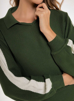 Buzo casual color verde para mujer, marca BABALÚ, referencia 112733, vista detalle. Compra al por mayor en int.babalu.com.co en USD.