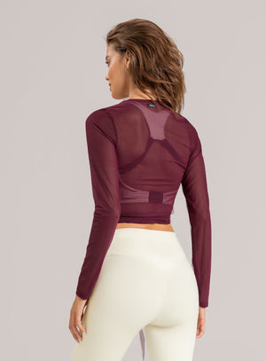 Buzo deportivo color vino tinto para mujer, marca BABALÚ, referencia 110283, vista trasera. Compra al por mayor en int.babalu.com.co en USD.