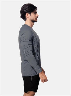 Camibuzo deportivo color gris para hombre, marca INIZIO, referencia 86626, vista lateral. Compra al por mayor en int.babalu.com.co en USD.