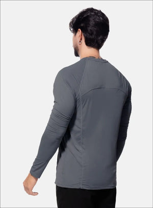Camibuzo deportivo color gris para hombre, marca INIZIO, referencia 86626, vista trasera. Compra al por mayor en int.babalu.com.co en USD.