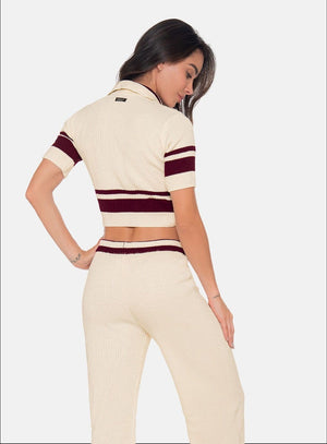 Camiseta casual color marfil para mujer, marca BABALÚ, referencia 111773, vista trasera. Compra al por mayor en int.babalu.com.co en USD.