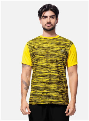 Camiseta deportiva color amarillo para hombre, marca INIZIO, referencia 86526, vista frontal. Compra al por mayor en int.babalu.com.co en USD.