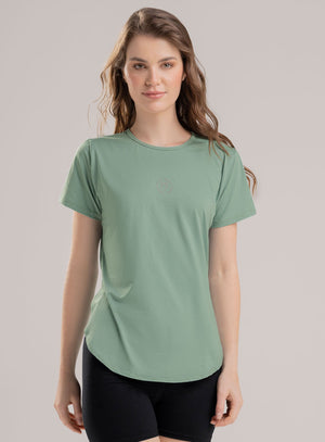 Camiseta deportiva color verde para mujer, marca BABALÚ, referencia 113893, vista frontal. Compra al por mayor en int.babalu.com.co en USD.