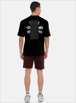 Camiseta oversize color negro para hombre, marca BBL MEN, referencia 119, vista trasera. Compra al por mayor en int.babalu.com.co en USD.