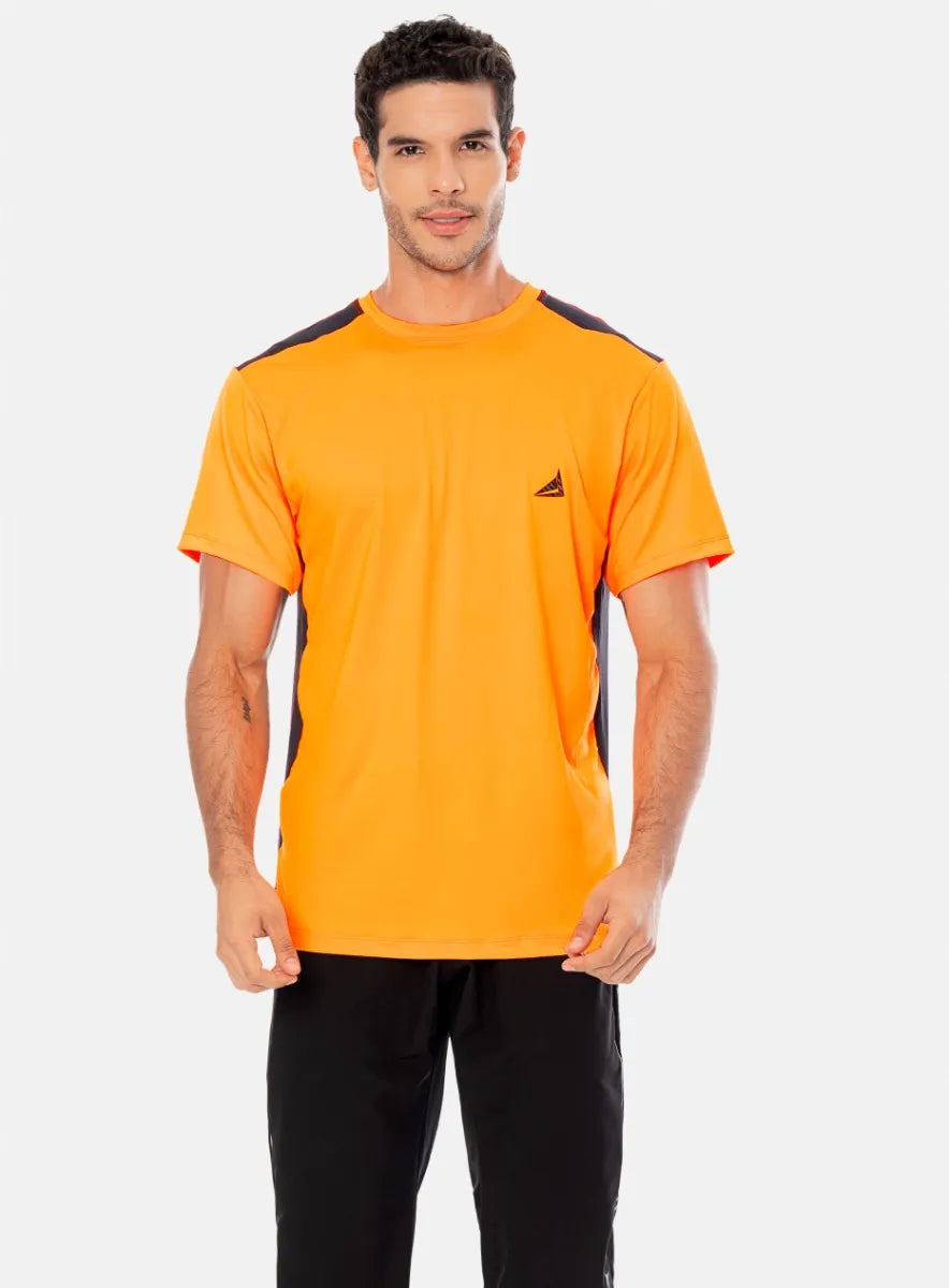 CAMISETA DEPORTIVA HOMBRE CON CORTES EN CONTRASTE TALLA S - M - L - XL PRECIO ESPECIAL