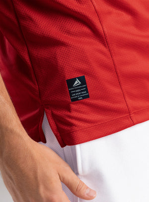 Camisilla deportiva color rojo para hombre, marca INIZIO, referencia 86566, vista detalle. Compra al por mayor en int.babalu.com.co en USD.