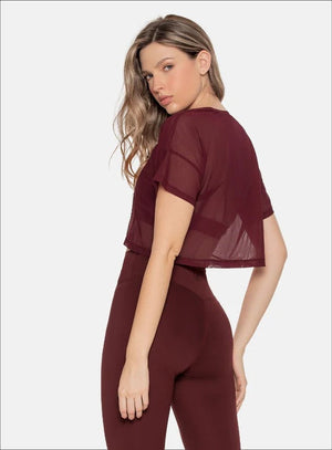 Camistea deportiva color vino tinto para mujer, marca BABALÚ, referencia 105883, vista trasera. Compra al por mayor en int.babalu.com.co en USD.