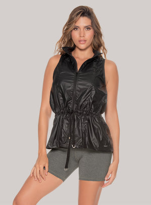 Chaleco deportivo color negro para mujer, marca BABALÚ, referencia 110223, vista frontal. Compra al por mayor en int.babalu.com.co en USD.
