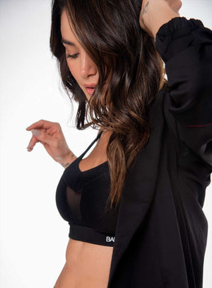 Chaqueta casual color negro para mujer, marca BABALÚ, referencia 111223, vista detalle. Compra al por mayor en int.babalu.com.co en USD.