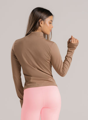 Chaqueta deportiva color arequipe para mujer, marca BABALÚ, referencia 110483, vista trasera. Compra al por mayor en int.babalu.com.co en USD.