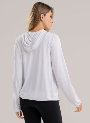 Chaqueta deportiva color blanco para mujer, marca BABALÚ, referencia 113853, vista trasera. Compra al por mayor en int.babalu.com.co en USD.