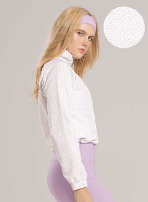 Chaqueta deportiva color lila baby para mujer, marca BABALÚ, referencia 115913, vista lateral. Compra al por mayor en int.babalu.com.co en USD.