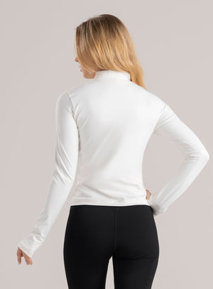 Chaqueta deportiva color marfil para mujer, marca BABALÚ, referencia 110483, vista trasera. Compra al por mayor en int.babalu.com.co en USD.