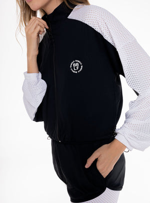 Chaqueta deportiva color negro para mujer, marca BABALÚ, referencia 109153, vista frontal. Compra al por mayor en int.babalu.com.co en USD.