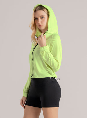 Chaqueta deportiva color verde para mujer, marca BABALÚ, referencia 114333, vista frontal. Compra al por mayor en int.babalu.com.co en USD.