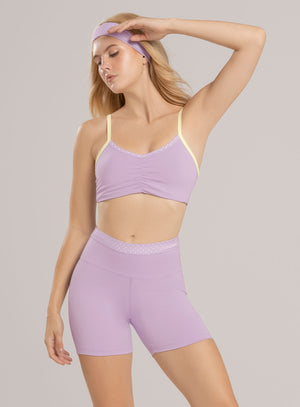 Ciclista deportivo color lila baby para mujer, marca BABALÚ, referencia 115813, vista frontal. Compra al por mayor en int.babalu.com.co en USD.