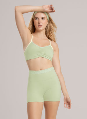 Ciclista deportivo color verde para mujer, marca BABALÚ, referencia 115813, vista frontal. Compra al por mayor en int.babalu.com.co en USD.