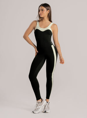 Enterizo deportivo color negro para mujer, marca BABALÚ, referencia 114743, vista frontal. Compra al por mayor en int.babalu.com.co en USD.