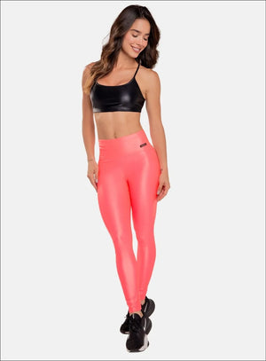 Leggins apariencia color coral para mujer, marca BABALÚ, referencia 90883, vista frontal. Compra al por mayor en int.babalu.com.co en USD.