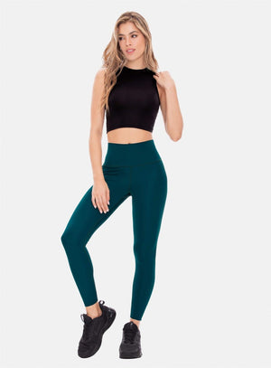 Leggins deportivo color azul para mujer, marca BABALÚ, referencia 107713, vista frontal. Compra al por mayor en int.babalu.com.co en USD.
