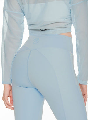 Leggins deportivo color azul para mujer, marca BABALÚ, referencia 110393, vista trasera. Compra al por mayor en int.babalu.com.co en USD.
