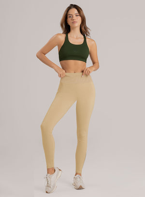 Leggins deportivo color beige para mujer, marca BABALÚ, referencia 111013, vista frontal. Compra al por mayor en int.babalu.com.co en USD.