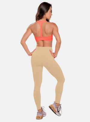 Leggins deportivo color beige para mujer, marca BABALÚ, referencia 37683, vista trasera. Compra al por mayor en int.babalu.com.co en USD.