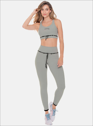 Leggins deportivo color gris para mujer, marca BABALÚ, referencia 108403, vista frontal. Compra al por mayor en int.babalu.com.co en USD.