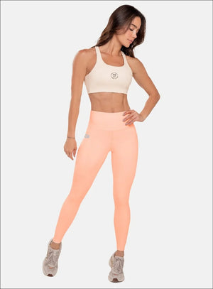 Leggins deportivo color melon para mujer, marca BABALÚ, referencia 107033, vista frontal. Compra al por mayor en int.babalu.com.co en USD.