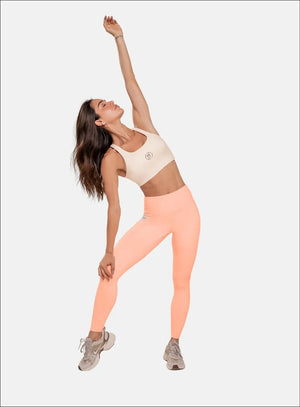 Leggins deportivo color melon para mujer, marca BABALÚ, referencia 107033, vista frontal. Compra al por mayor en int.babalu.com.co en USD.