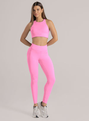Leggins deportivo color rosado para mujer, marca BABALÚ, referencia 113263, vista frontal. Compra al por mayor en int.babalu.com.co en USD.