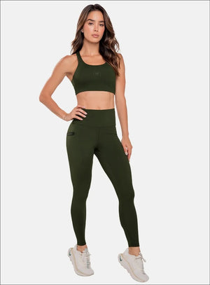 Leggins deportivo color verde para mujer, marca BABALÚ, referencia 107033, vista frontal. Compra al por mayor en int.babalu.com.co en USD.