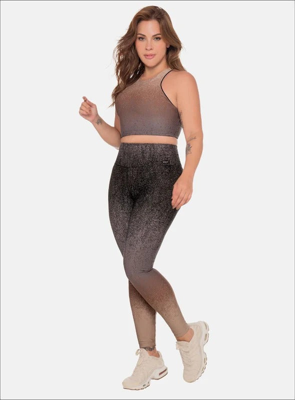 LEGGINS DEPORTIVO POLIAMIDA JACQUARD CON EFECTO DEGRADE
