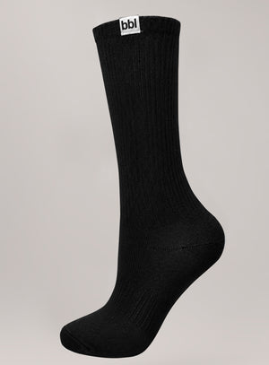 Media deportiva color negro para mujer, marca BABALÚ, referencia 0694, vista lateral. Compra al por mayor en int.babalu.com.co en USD.