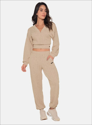 Pantalon casual color beige para mujer, marca BABALÚ, referencia 111573, vista frontal. Compra al por mayor en int.babalu.com.co en USD.