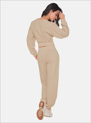 Pantalon casual color beige para mujer, marca BABALÚ, referencia 111573, vista trasera. Compra al por mayor en int.babalu.com.co en USD.