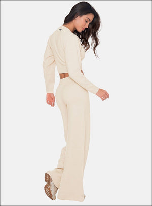 Pantalon casual color marfil para mujer, marca BABALÚ, referencia 111763, vista trasera. Compra al por mayor en int.babalu.com.co en USD.