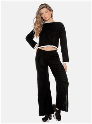 Pantalon casual color negro para mujer, marca BABALÚ, referencia 110523, vista frontal. Compra al por mayor en int.babalu.com.co en USD.