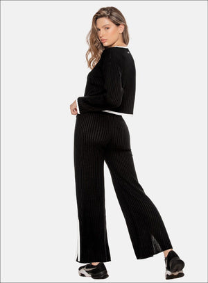 Pantalon casual color negro para mujer, marca BABALÚ, referencia 110523, vista trasera. Compra al por mayor en int.babalu.com.co en USD.