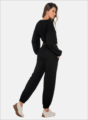 Pantalon casual color negro para mujer, marca BABALÚ, referencia 111573, vista trasera. Compra al por mayor en int.babalu.com.co en USD.