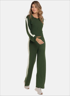 Pantalon casual color verde para mujer, marca BABALÚ, referencia 112743, vista frontal. Compra al por mayor en int.babalu.com.co en USD.