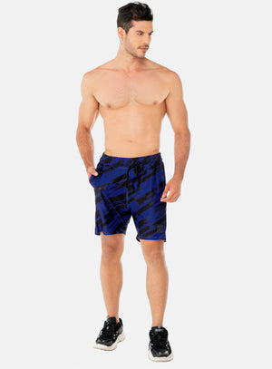 Pantaloneta deportiva color azul para hombre, marca INIZIO, referencia 86326, vista frontal. Compra al por mayor en int.babalu.com.co en USD.