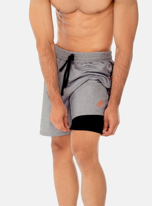 Pantaloneta deportiva color gris para hombre, marca INIZIO, referencia 86366, vista frontal. Compra al por mayor en int.babalu.com.co en USD.