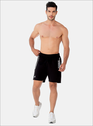 Pantaloneta deportiva color negro para hombre, marca INIZIO, referencia 86406, vista frontal. Compra al por mayor en int.babalu.com.co en USD.